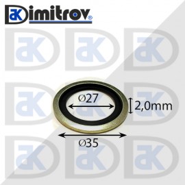 Дифтунга Ø 27 х Ø 35 х 2 mm гумирана